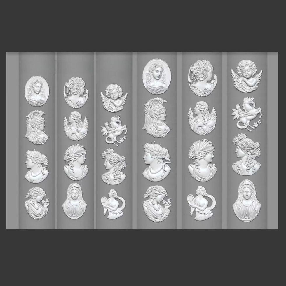 Barocke Hochtransparente Silikonform für Nagelkunst, Edelsteinrahmen & Muschelschnitzerei.