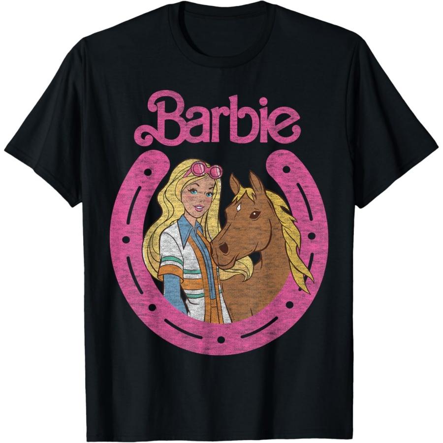 Barbie Horse and Pink Horseshoe Logo T-Shirt XXXXXL чёрный