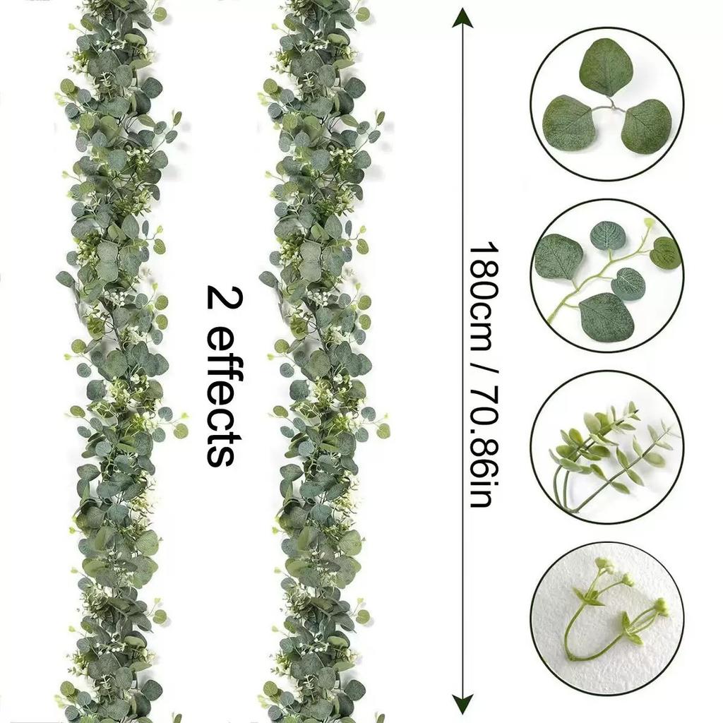 Greenery Garland Silk Artificial Spring Vines Eucalyptus Garland Handcrafted Artificial Eucalyptus Leaves For Wedding Home Decor