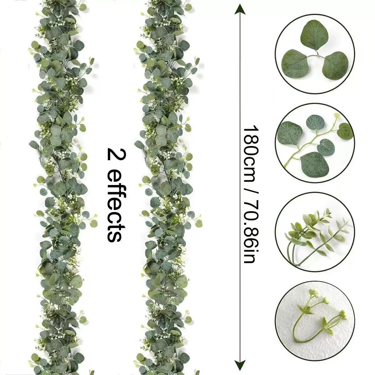 Greenery Garland Silk Artificial Spring Vines Eucalyptus Garland Handcrafted Artificial Eucalyptus Leaves For Wedding Home Decor