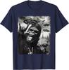Tricou Amuzant Bigfoot & Extraterestru Sasquatch Semn cu Mâna Rock On OZN Selfie