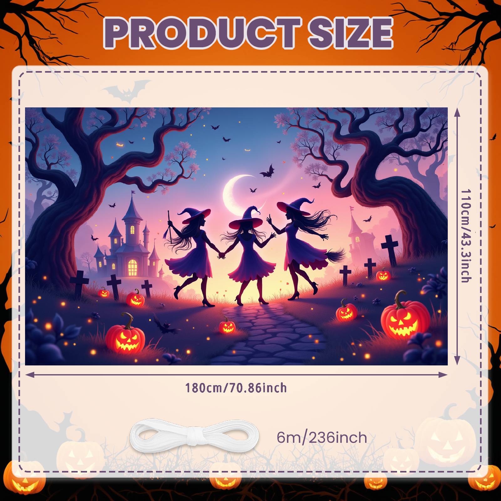 

Event Banner Design Spooky Decoration Night Backdrop Halloween Banner For Themed Party Party Celebration Holiday