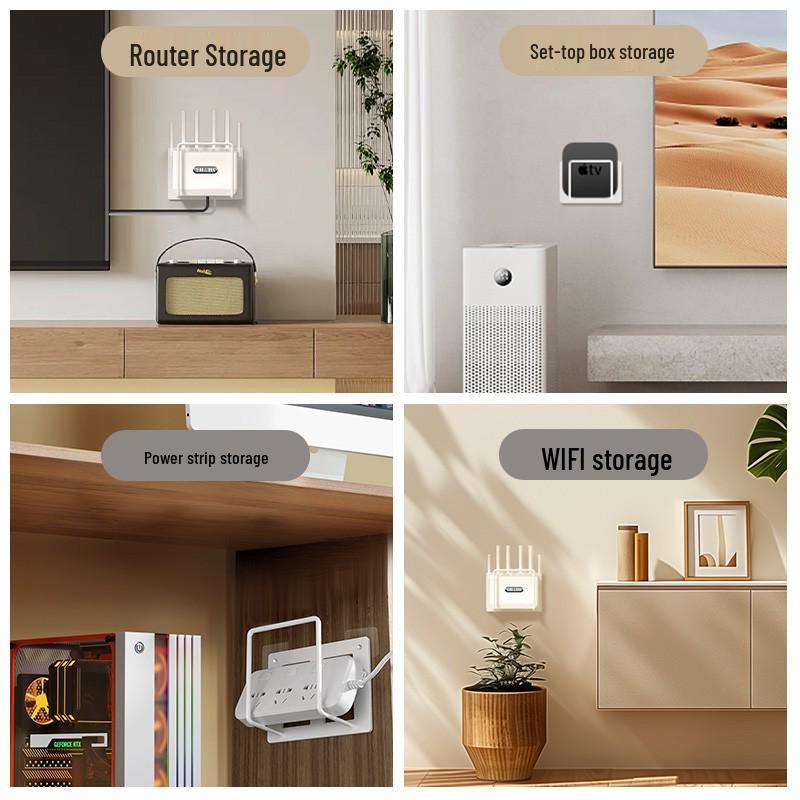 Półka do przechowywania routera i WiFi montowana na ścianie - wspornik bez wiercenia na dekoder.