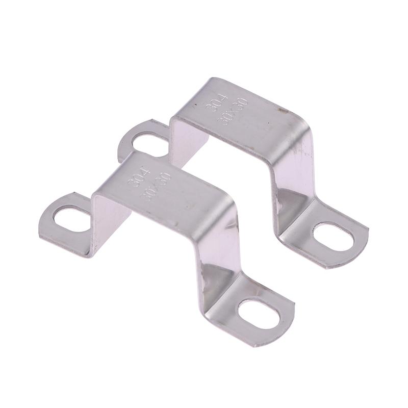 2Pcs 304 Stainless Steel Thickened Square Rectangular U-Shaped Horseback Pipe Saddle Clamp Buckle Throat Hoop 5 Kinds Of Models