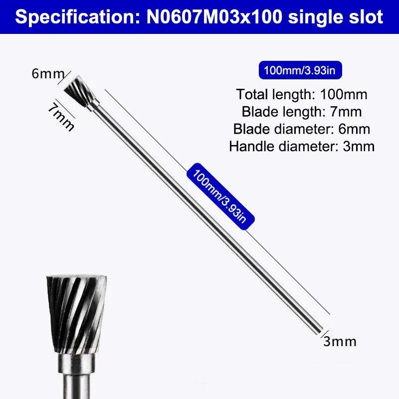 

1/5PCS 3x6x100mm Long Single Cut Solid Carbide Rotary Burrs Set Rotary Tools Rotary Burrs Hard Alloy Rotary File Polishing Head помаранчевий