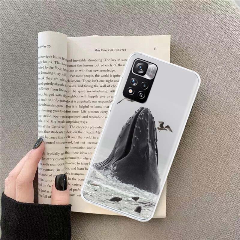 

Whale Sea Giant Phone Case For Redmi Note 13 12 Pro Plus 14 15 Pro 5G 11 11T 11E 11S 10 Pro 10S 9 9S Cover Cell Clear TPU Capa C Redmi Note 11T Pro