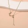 Fashionable diamond pearl pendant clavicle necklace simple versatile necklace