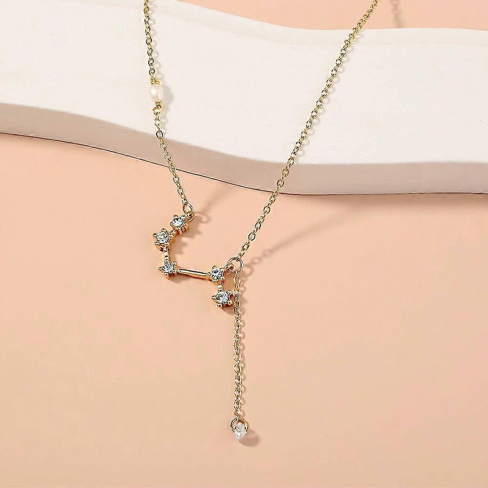 Fashionable diamond pearl pendant clavicle necklace simple versatile necklace