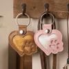 PU Leather Pet Hair Key Chain Portable Memorial Key Chain Dogs Paw Pendant  Funeral Supplies