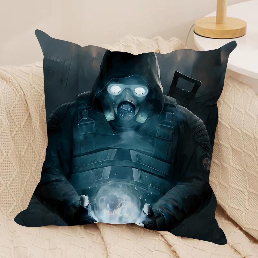 S-Stalker 2 Cool Game Cushion Cover Silky Short Plush Invisible Zipper Dustproof Sofa Pillow Case For Home Decor