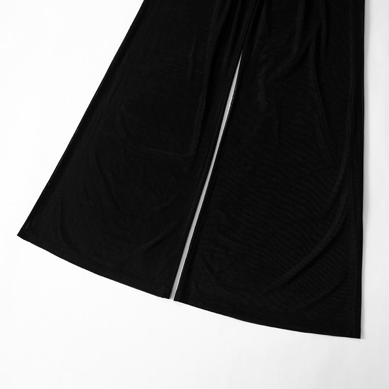 Black Sexy Backless Mesh Jumpsuits Women Summer Off Shoulder Sleeveless Bodycon One Piece Hot Girls Clubwear Sexy Vacation Lace Long Jumpsuit Femme