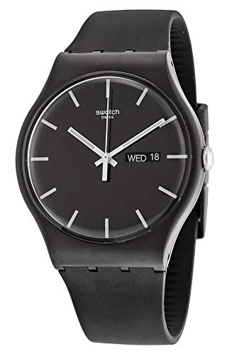 

SWATCH SUOB720 Mono Black Dial Black Rubber Strap Men s Watch [Parallel Import]