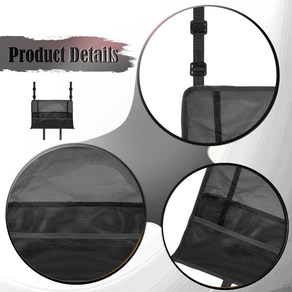 Car Mesh Organizer Between Front Seats Barrier of Backseat Kids Purse Holder Net Pocket