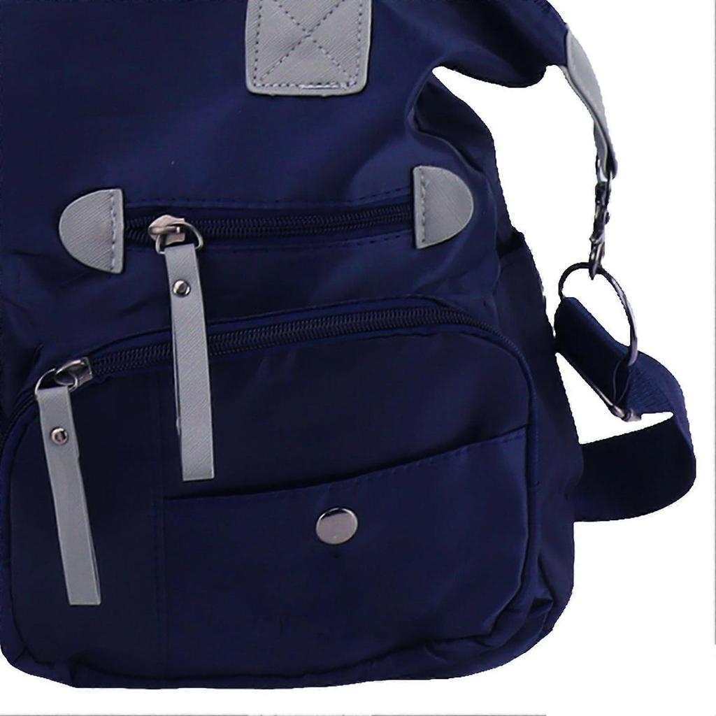 Sac à bandoulière pour femme, multi-poches, grande capacité, fermeture éclair, sangle réglable, sac en nylon bleu