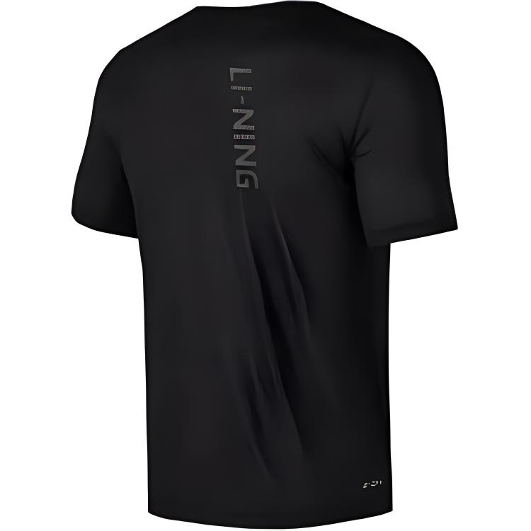 Li-Ning Pohodlné Všestranné Prodyšné Tričko s kulatým výstřihem a krátkým rukávem Pánské Topy Černé YTSU145-2