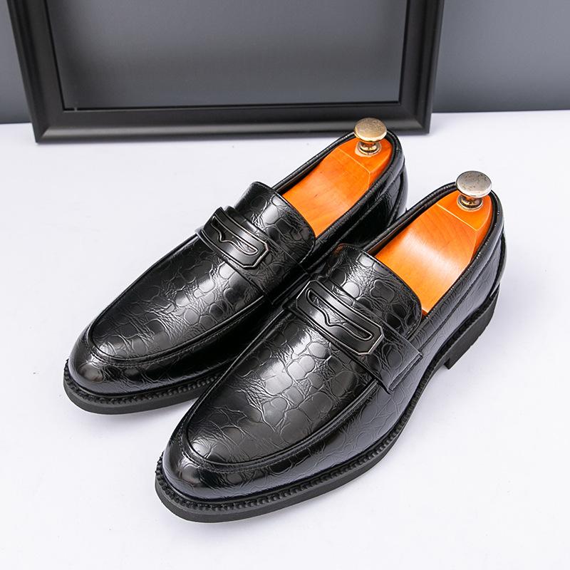 

Men s loafers large size new men s business dress shoes trend one-pedal small leather shoes 38