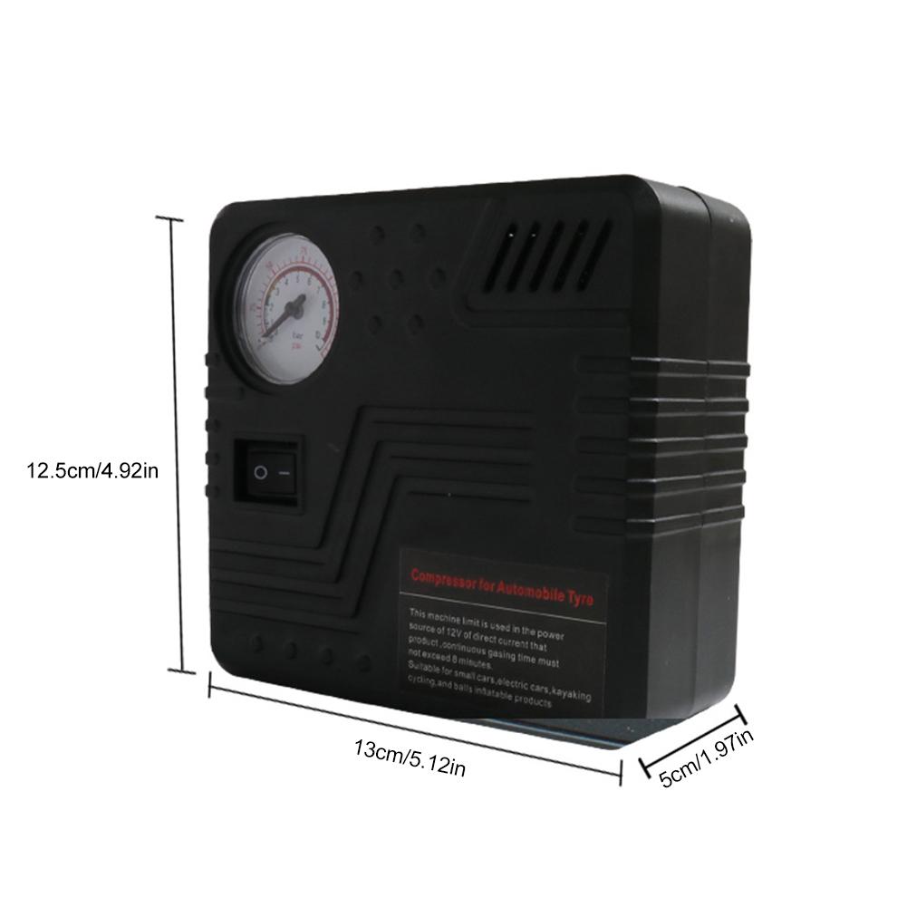 Car Tire Inflator DC 12V Emergency Air Pump with Pressure Gauge Cigarette Lighter Connector Portabe Air Compressor Accessories