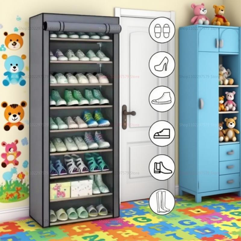 Simple dustproof shoe cabinet for dormitory apartment multi-level storage foyer shoe organizer rental house rental house durable