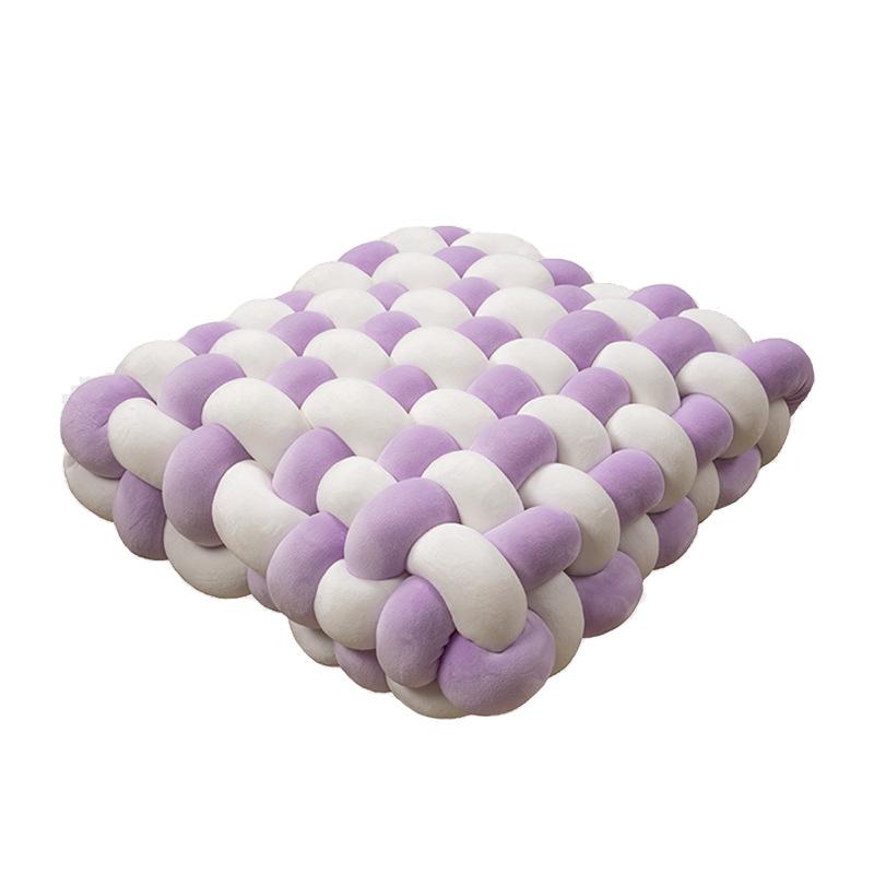 Living Room Cushion Square Hand Woven Plush Household Solid Color Bedroom Pillow Nordic Style Sofa Decoration Bay Window Cushion