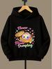 Kawaii Flower Dumpling Graphic Hoodies for Kids Floral Rainbow Printed Sweatshirt Unisex Girls Casual Hooded Pullover Outerwear