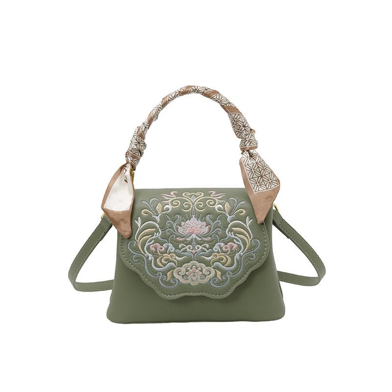 Crossbody Bag Spring and Summer New Style Chinese Embroidery Bag Crossbody Bag Women's Niche Design Sense Women's Handbag