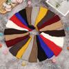 Women Men Elastic Winter Thick Warm Arm Warmers Fingerless Mittens Candy Color Long Knitted Gloves