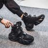 New Men's Shoes Platform-soled Trend Versatile High-top Casual Shoes Men's Non-slip Dad Shoes Wear-resistant Transportation
