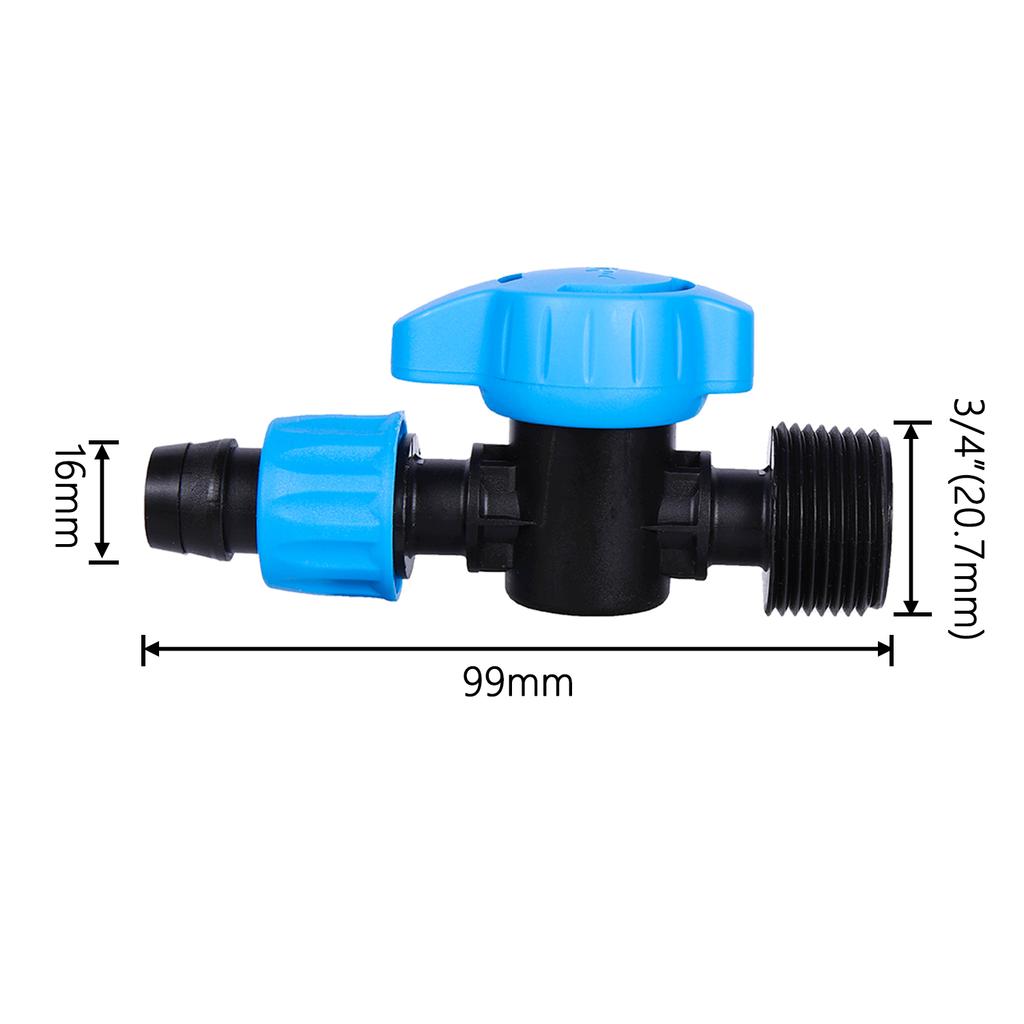 Drip Irrigation Barbed Bypass Valve Drip Line Shut Off Valve Drip System Water Diverting Valve For Agriculture Orchard Greenhous