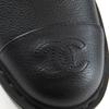 Excellent CHANEL Short Boots Black Leather Women 36 20B G36416 Used