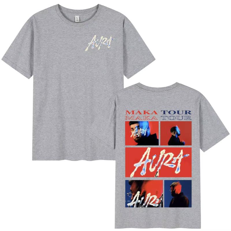 

Rapper Maka Aura 2025 Tour Merch T Shirts Unisex Women Fashion Hip Hop Tshirt Summer Casual Cotton Short Sleeve T Shirt Streetwear S