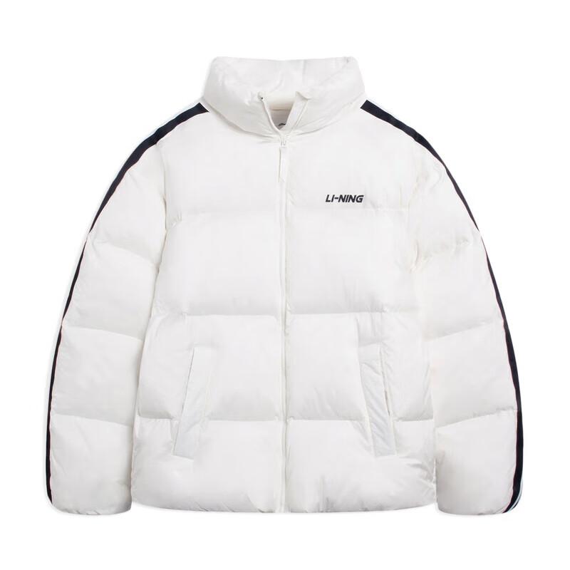 

Li Ning Mountain Series Outdoor Свободный крой с полосками из букв, толстая теплая стеганая куртка с длинным рукавом, унисекс, верхняя одежда, белая YYMU161-2 XL