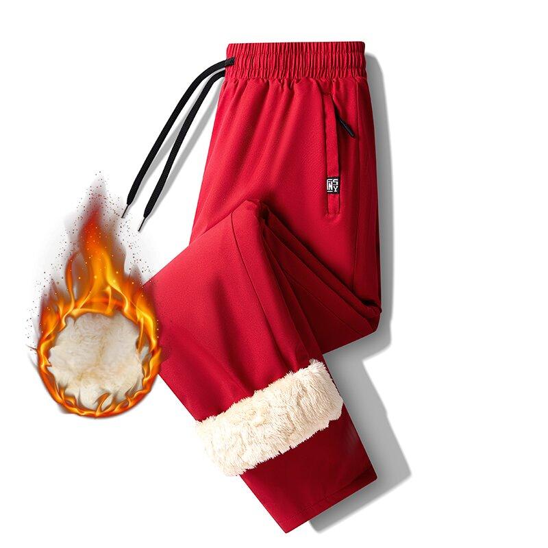 

Осень и зима новые модные флисовые толстые термоштаны мужские повседневные свободные спортивные штаны больших размеров 6XL