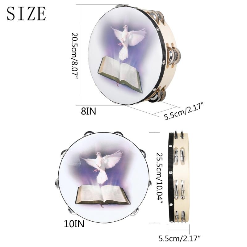 Clopoței Dubli Clopoței de Mână Tamburină Tobă de Palmă Instrument Muzical pentru Jocuri de Petrecere Ușor de Jucat