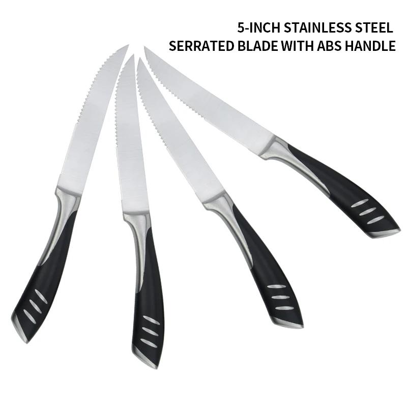 4/6/8 Deutsches Steakmesser-Set aus kohlenstoffhaltigem Edelstahl, Tafelmesser und Tafelgabel-Set, doppelt geschmiedetes Tafelmesser mit vollem Griff