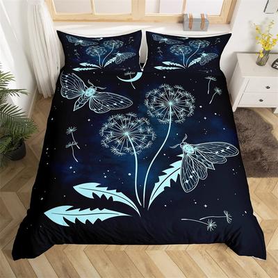 Boho Galaxy Ćma Śmierci Zestaw Pościeli Mniszek Lekarski Poszwa na Kołdrę Queen Dla Dzieci Chłopców Dziewcząt Mikrofibra Halloween Gotycka Czaszka Poszwa na Kołdrę