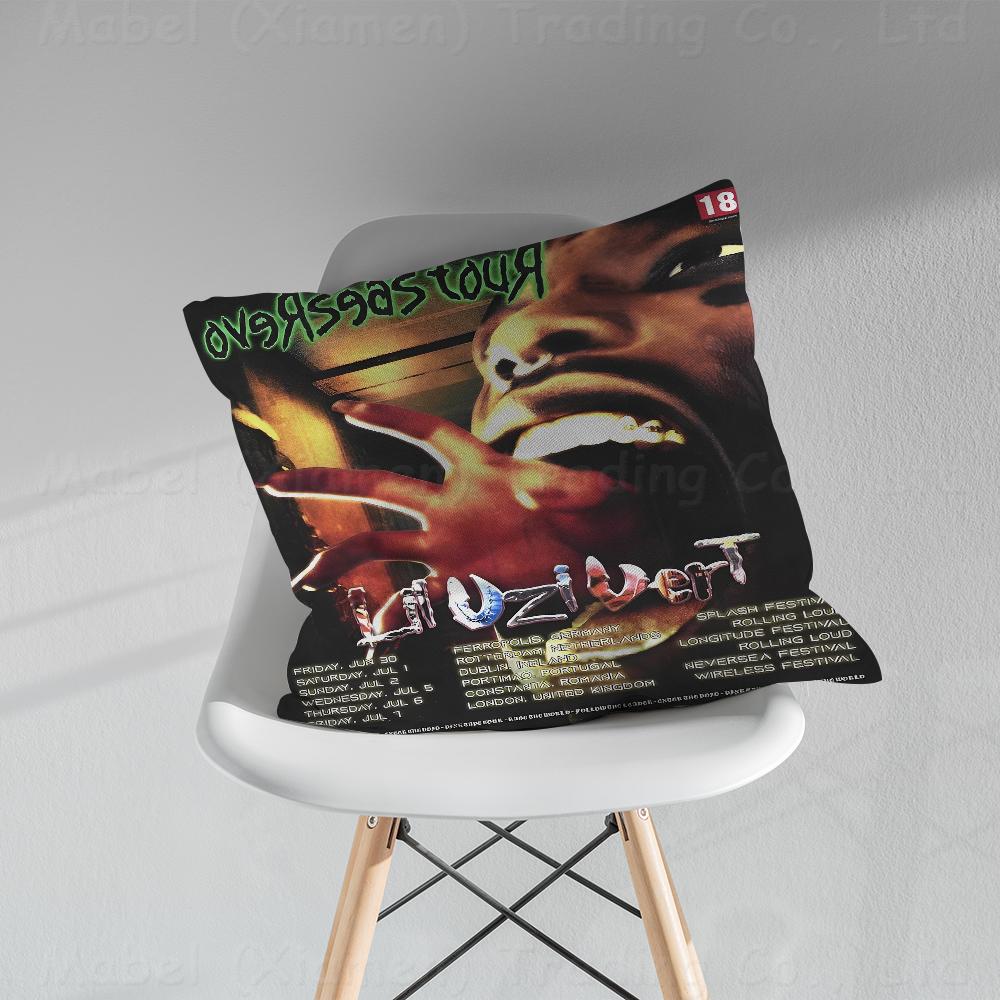 Popular Hip Hop Rap L-Lil U-Uzi V-Vert Pillowcase Toon Gift Cushion Cover Bedroom Home Sofa Chair Seat Decor Pillow Case