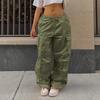 Women's Fashion Casual Solid Color Print High Waist Trousers Pants Capris