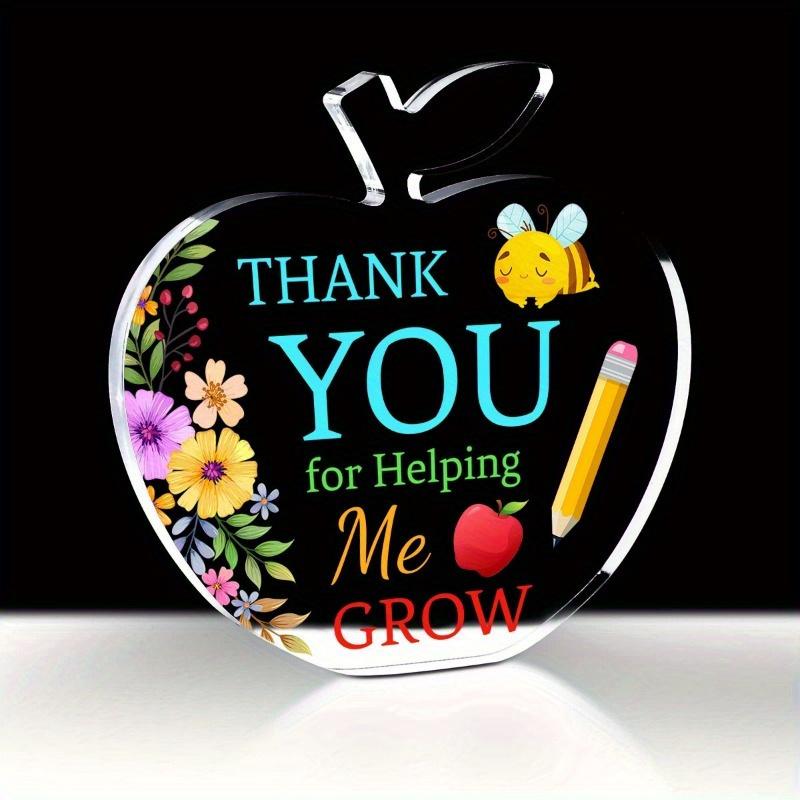 

Acrylic Apple Plaque: Teacher Appreciation/Birthday Gift for Women. Art Craft Ornament, Memorial Gift & Home Table Decor. чистый