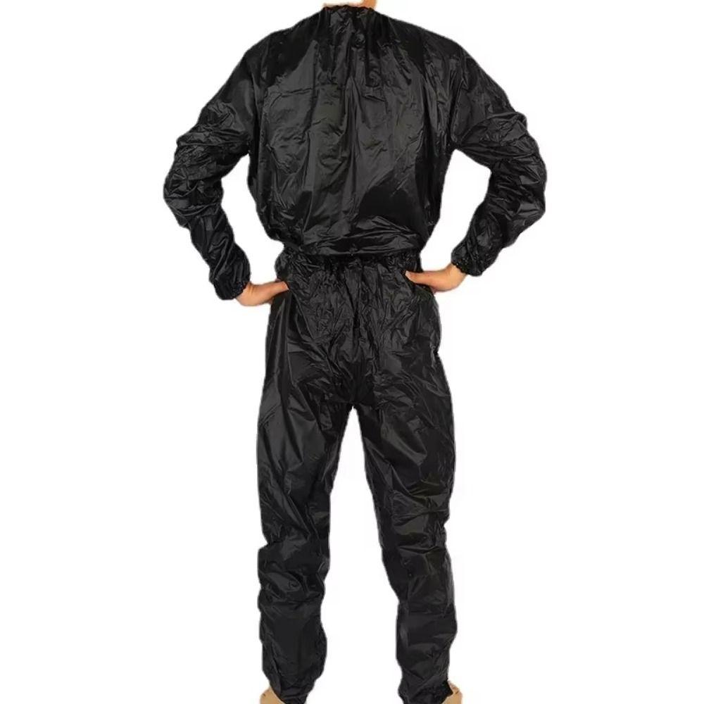 Combinaison de sauna à manches longues pour hommes et femmes en PVC, taille élastique, vêtements de fitness, été