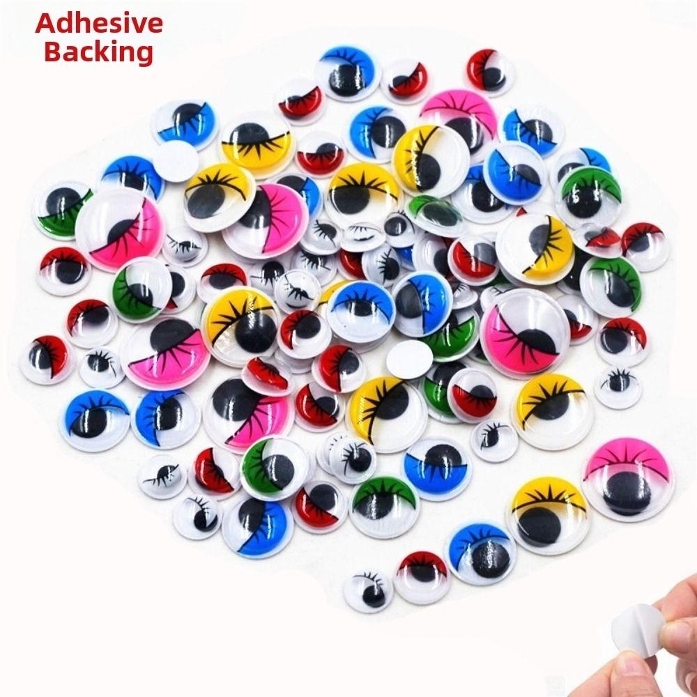 50/100pcs/bag Plastic Colorful Activity Eyeballs with Eyelashes DIY Kindergarten