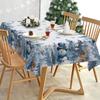 Christmas Snowman Reindeer Pine Tree Waterproof Tablecloth Table Decor Reusable Kitchen Dining Tablecloth Christmas Decorations