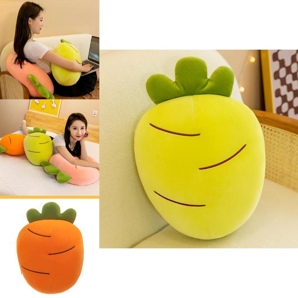 Soft Carrot Plush Toy Cartoon Vegetable Stuffed Pillow Creative Fluffy Doll Pink/orange/yellow/red 28/40/60/80cm