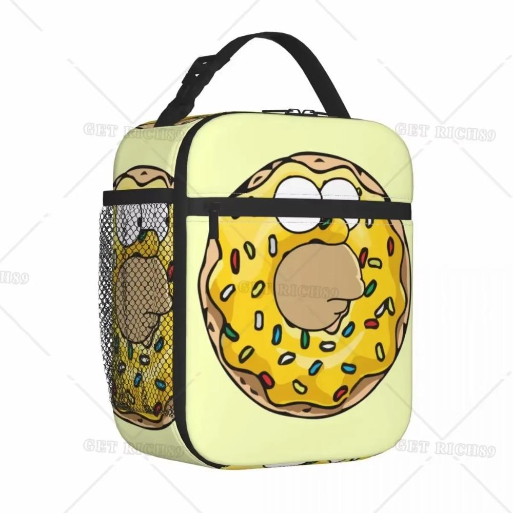 Funny Food Pattern Lunch Bag Leakproof Lunch Pail Container for Adults Work Outdoor, Reusable Handbag, To Keep Food Hot/Cold