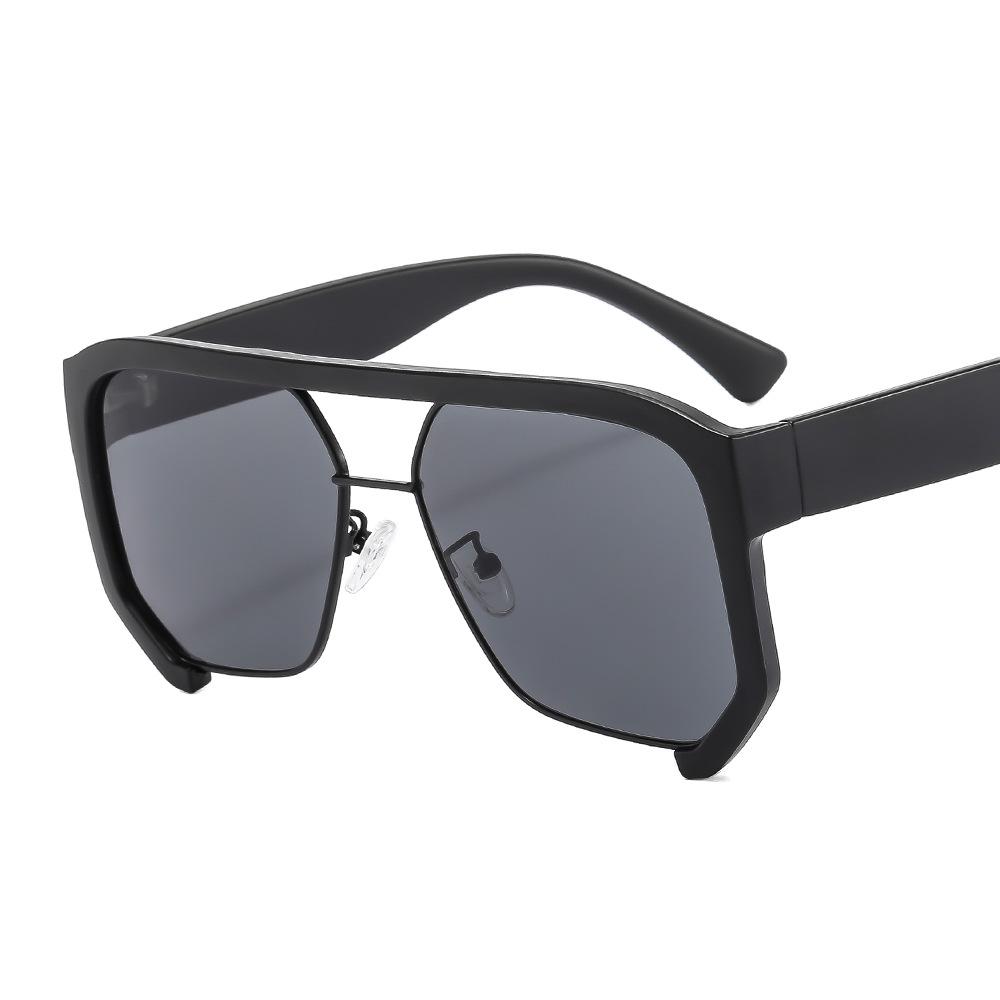 New Arrivals 2024 Unisex Square Frame Tinted Carbon Fiber Custom Bulk Female Oversize Women Vintage Double Bridge Sunglasses