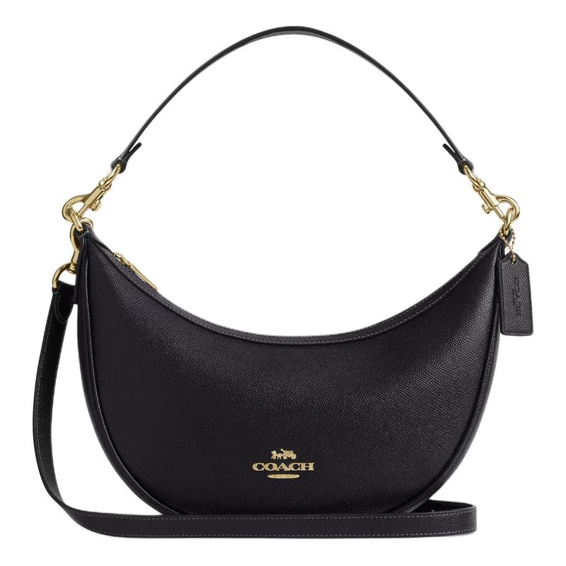 Coach Aria 26 Gold-tone Hardware Leather Crossbody Tote Medium Women's Black