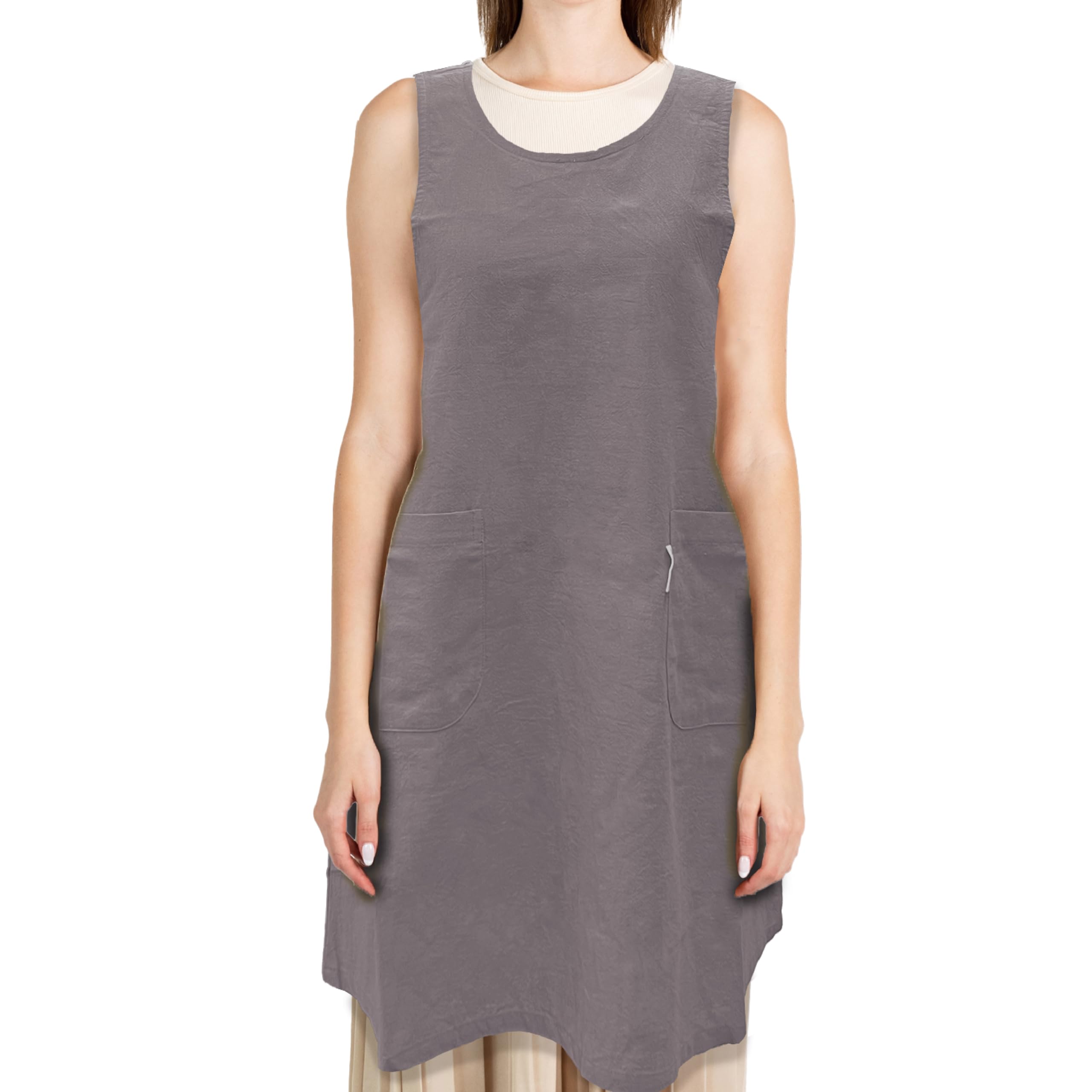 

Apron days Plain cotton washer free cloth apron Gray [Ogran Japan] [Natural basic] 34562-24420 M~L серый