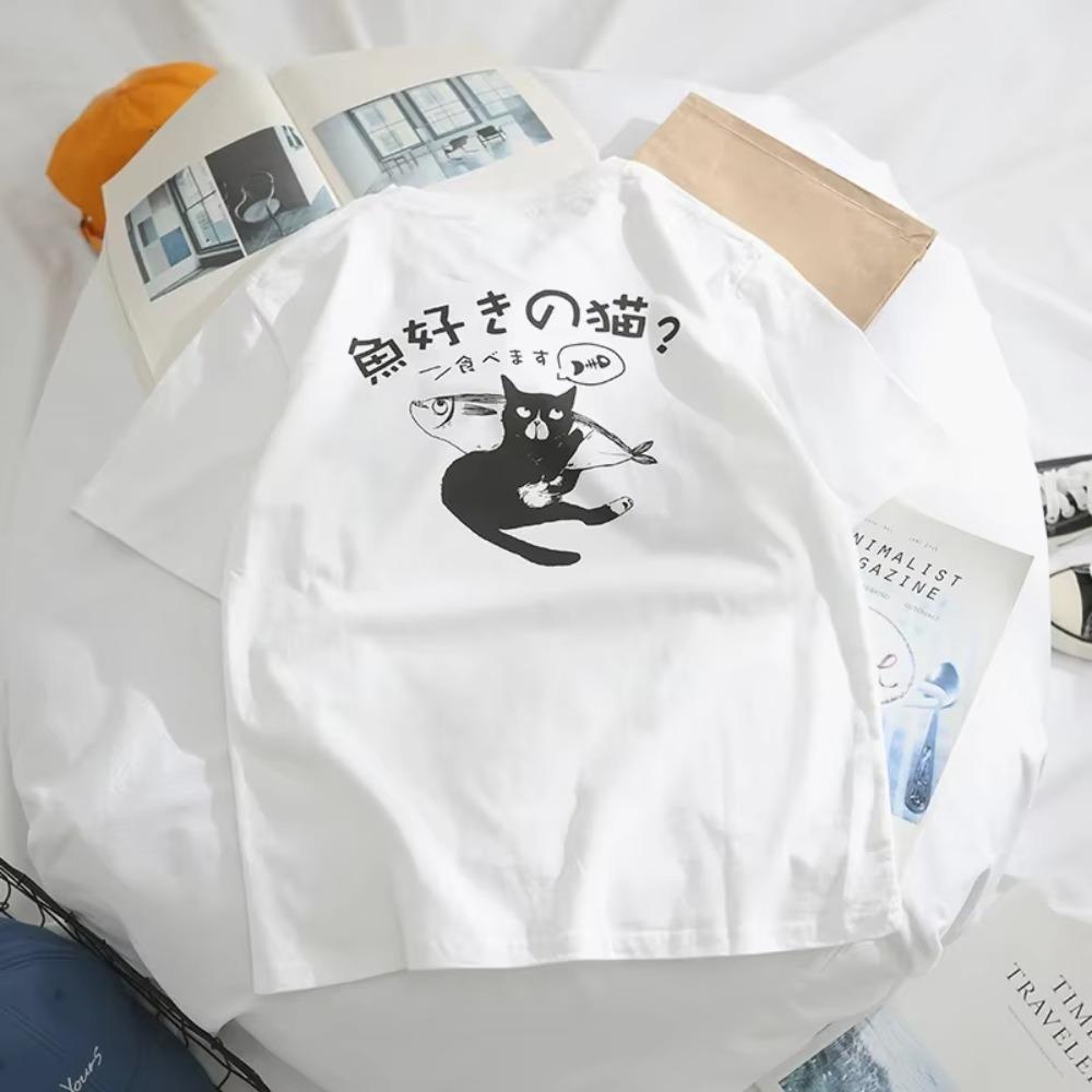 Japonské módní značkové tričko Muži Ženy S krátkými rukávy Volný střih Bf Stylepure Bavlna Pár Poloviční rukáv Top Trendy Legrační