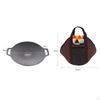 Plate with Handles Grill Pan and Pot ,Non Wok Tray Korean 30cm for Disc Barbecue Set Various Stoves