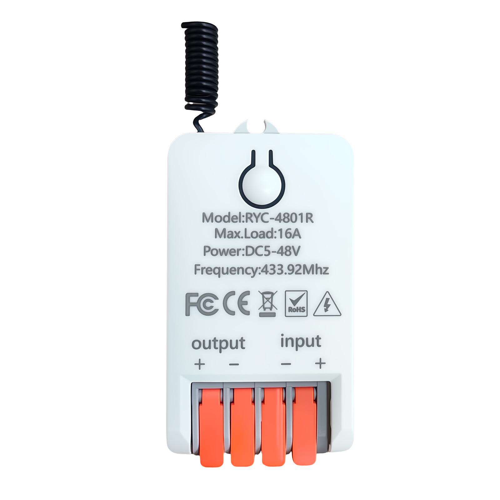 

Single-Channel Wireless Remote Control Receiver for DC 5V-48V Devices: Ideal for Water Pumps and LED Lights