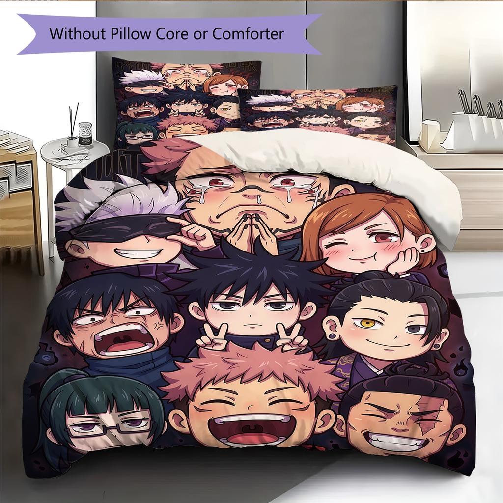 J-Jujutsu K-Kaisens Chibi Character Set Duvet Cover & Pillowcase, Birthday & Holiday Gift.chl